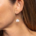 Gold Filled Half Circle Charm Moonstone Dangle Earrings Earrings Soul & Little Rose