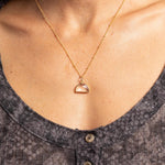 Gold Quartz Minimalist Half Circle Charm Necklace Necklaces Soul & Little Rose