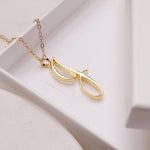 J Cursive Initial Gold Pendant Necklace Necklaces Soul & Little Rose   