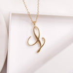 L Cursive Initial Gold Pendant Necklace Necklaces Soul & Little Rose   