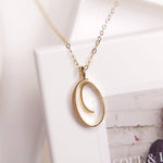 O Cursive Initial Gold Pendant Necklace Necklaces Soul & Little Rose   