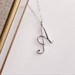 A Cursive Silver Initial Pendant Necklaces Soul & Little Rose   