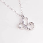 C Cursive Initial Silver Pendant Necklace Necklaces Soul & Little Rose   
