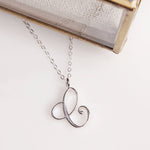 C Cursive Initial Silver Pendant Necklace Necklaces Soul & Little Rose   
