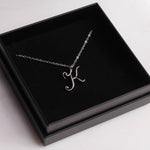 K Cursive Silver Initial Pendant Necklace Necklaces Soul & Little Rose   