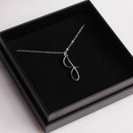 J Cursive Silver Initial Pendant Necklace Necklaces Soul & Little Rose   