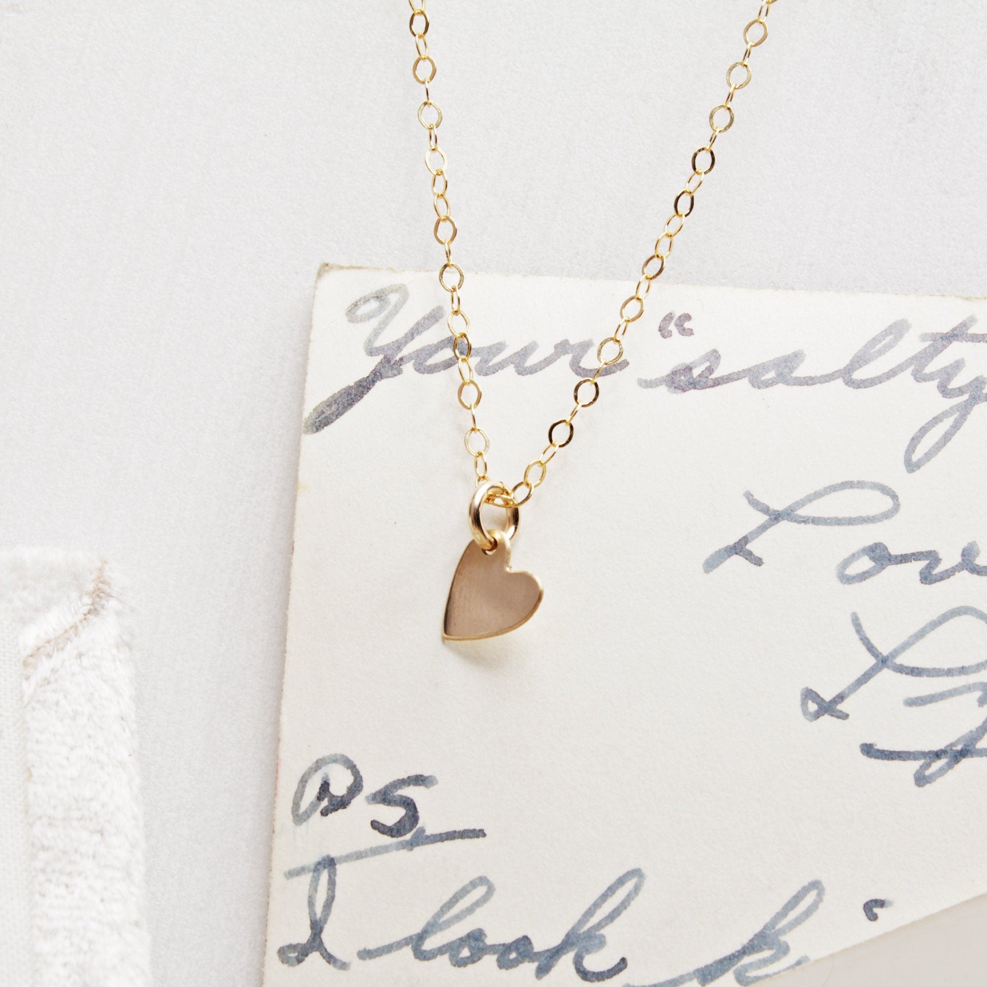 Mini Heart Gold Pendant Necklace Necklaces Soul & Little Rose   