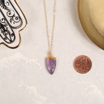 Amethyst Gold Dagger Pendant Necklaces Soul & Little Rose   