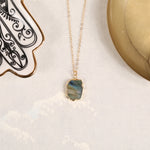 Labradorite Slice Pendant Gold Necklace Necklaces Soul & Little Rose   