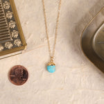 Turquoise Oval Shape Nugget Gold Necklace Necklaces Soul & Little Rose   