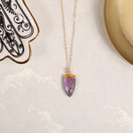 Amethyst Gold Dagger Pendant Necklaces Soul & Little Rose   