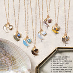 Moon and Star Gemstone Gold Pendant Necklaces Necklaces Soul & Little Rose   