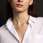 Moon Shape Gemstone Gold Pedant Necklaces Necklaces Soul & Little Rose   