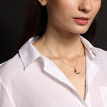 Moon Shape Gemstone Gold Pedant Necklaces Necklaces Soul & Little Rose   