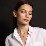 Moon Shape Gemstone Gold Necklaces: Onyx, Smokey, Moonstone and Quartz Necklaces Soul & Little Rose   