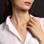 Moon Shape Gemstone Gold Necklaces: Onyx, Smokey, Moonstone and Quartz Necklaces Soul & Little Rose   