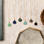Gemstone Drop Pendant Gold Necklaces Necklaces Soul & Little Rose   