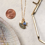 Labradorite Moon and Star Gold Pendants Necklace Necklaces Soul & Little Rose   