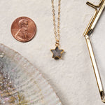 Gray Moonstone Star Gold Pendant Necklace Necklaces Soul & Little Rose   
