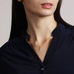 Aquamarine Mini Moon Gold Pendant Necklace Necklaces Soul & Little Rose   