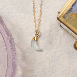 Aqua Chalcedony Gold Mini Moon Necklace Necklaces Soul & Little Rose   