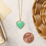 Chrysoprase Heart Charm Pendant Gold Necklace Necklaces Soul & Little Rose   
