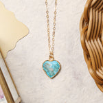 Turquoise Heart Pendant Gold Necklace Necklaces Soul & Little Rose   