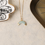 Amazonite gold horn pendant necklace Necklaces Soul & Little Rose   