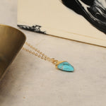 Turquoise Shield Gemstone Gold Necklace Necklaces Soul & Little Rose   