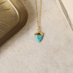 Turquoise Shield Gemstone Gold Necklace Necklaces Soul & Little Rose   