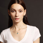 Turquoise Shield Gemstone Gold Necklace Necklaces Soul & Little Rose   