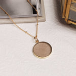 Smokey Quartz Round Circle Gold Necklace Necklaces Soul & Little Rose   