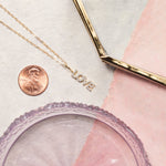 Love Pave Pendant Gold Necklace Necklaces Soul & Little Rose   