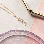 Love Pave Pendant Gold Necklace Necklaces Soul & Little Rose   
