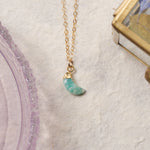 Amazonite Gold Moon Pendant Necklace Necklaces Soul & Little Rose   