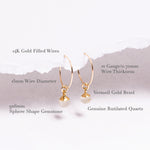 Golden Rutilated Quartz Mini Sphere Gold Earrings Earrings Soul & Little Rose   