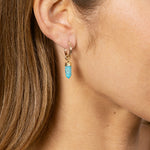 Turquoise Spike Gold Hoop Earrings Earrings Soul & Little Rose   