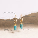 Turquoise Spike Gold Hoop Earrings Earrings Soul & Little Rose   