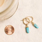 Turquoise Spike Gold Hoop Earrings Earrings Soul & Little Rose   