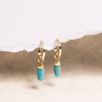 Turquoise Spike Gold Hoop Earrings Earrings Soul & Little Rose   