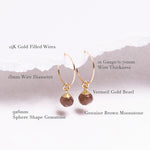 Brown Moonstone Mini Sphere Gold drop earrings - Earrings Soul & Little Rose   