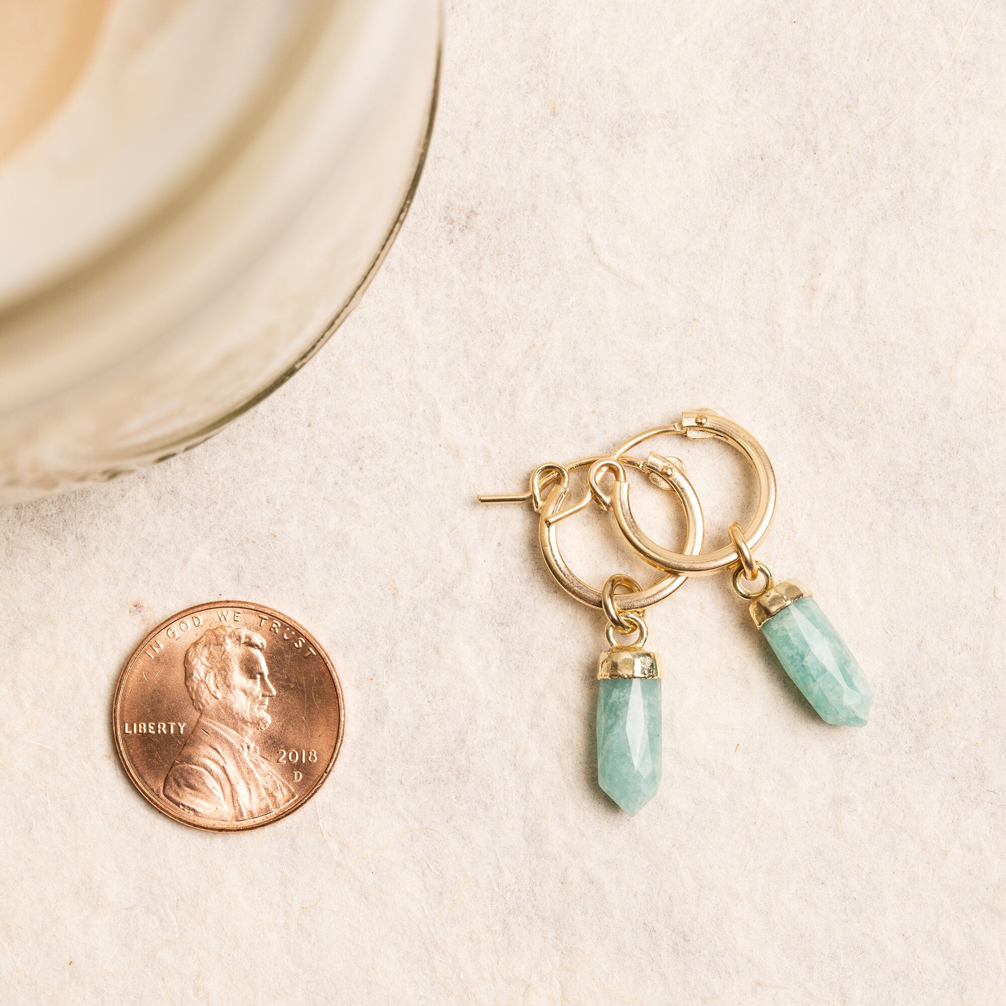 Amazonite Gold Spike Earrings Earrings Soul & Little Rose   