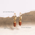 Red Jasper Spike Point Gold Earrings Earrings Soul & Little Rose   