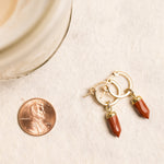 Red Jasper Spike Point Gold Earrings Earrings Soul & Little Rose   