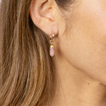 Pink Opal Point Spike Gold Earrings Earrings Soul & Little Rose   
