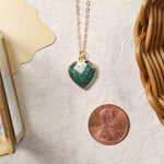 Emerald Heart Gold Pendant Necklace Necklaces Soul & Little Rose   