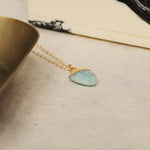 Amazonite Gold Shield shape pendant necklace Necklaces Soul & Little Rose   