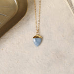 Blue Opal Shield Shape Gemstone Gold Necklace Necklaces Soul & Little Rose   