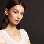 Turquoise Shield Gemstone Gold Necklace Necklaces Soul & Little Rose   