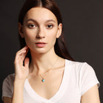 Turquoise Shield Gemstone Gold Necklace Necklaces Soul & Little Rose   